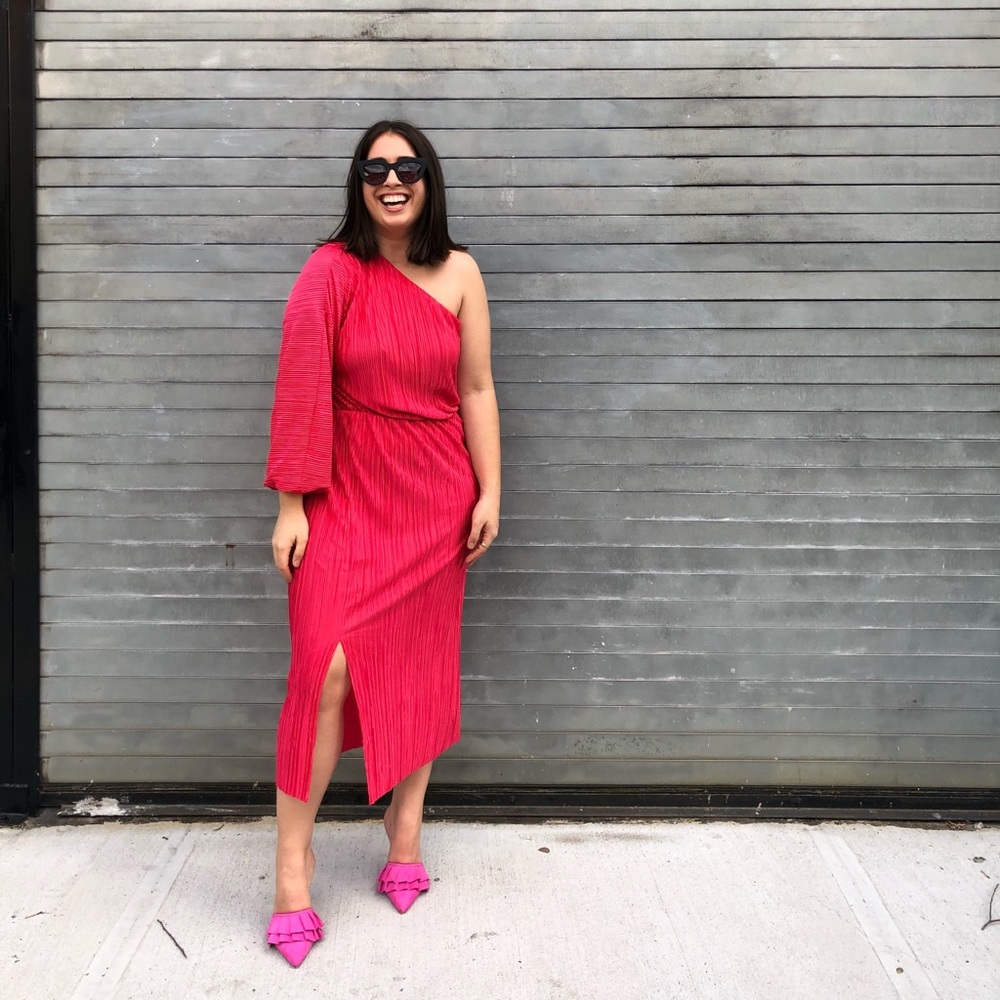 Think pink! ASOS one shoulder dress